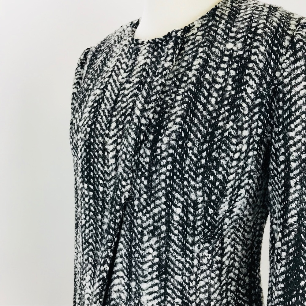 Cabi Herringbone Wool Blend Zippered Blazer Jacket